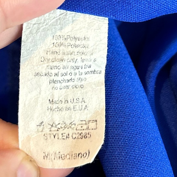 TOVIA Royal Blue Mini Wrap Dress with V-Neck and 3/4 Sleeves 100% polyester M - Picture 5 of 7